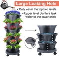 thumbnail image 3 of Active Mind Ltd Spring Gardening Special: Dual Stackable Planters with Wheels - 6-Tier PVC Planter for Strawberries, Herbs & Vegetables, Dark Gray, 3 of 6