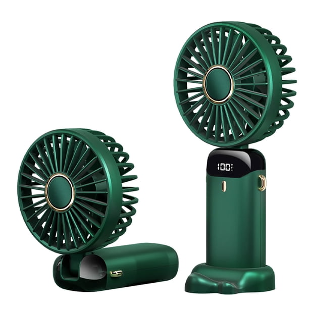 FLhrweasw Ventilador Mano Plegable 2000 MAh Soporte para Con Ajuste Velocidad USB 5 (Verde)