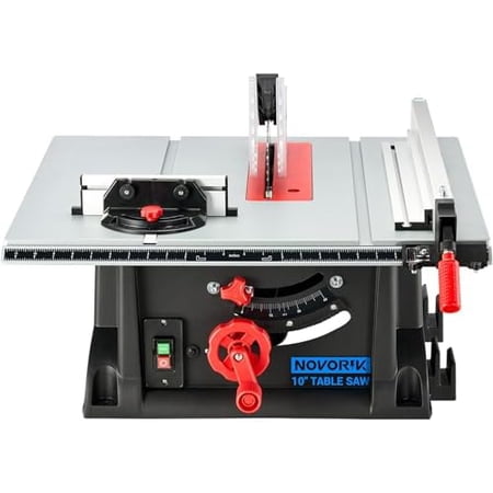 10“ Portable Table Saw, 10 Inch Heavy-Duty Table Saw with 15 Amp Motor, Benchtop 10-Inch Table Saw with TCT Saw Blade for Woodworking Included