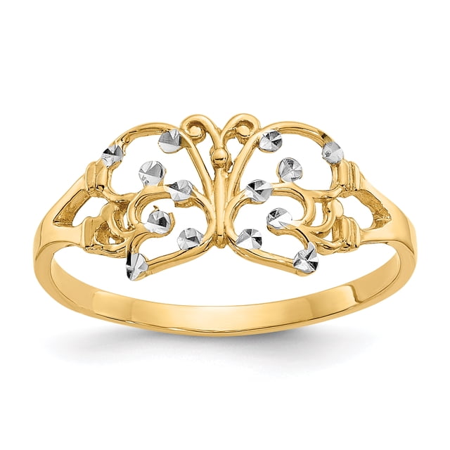 14k Yellow Gold Butterfly Ring