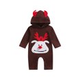 thumbnail image 1 of ZAXARRA Combinaison de Noël Bébé Renne à Capuche, 2 Couleurs, 1 of 8