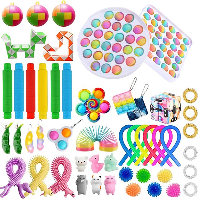 SUNSIOM Sensory Fidget Toys Set, 50Pcs Colorful Anxiety Stress Relief Toys