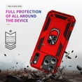 thumbnail image 2 of Pozyie Rugged Case for iPhone 17 Pro Max with Screen Protector, Full-Body Shockproof Protective Cover with Metal Magnetic 360° Rotating Ring Kickstand, Red, 2 of 6