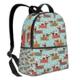 thumbnail image 2 of Lsque Dachshund Christmas Play Pattern Backpack – School Travel Canvas Daypack with Ergonomic Padded Straps, Multiple Compartments & Leather Handle, 2 of 5
