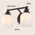 thumbnail image 3 of JONATHAN Y Lydia 14" 2-Light Iron/Frosted Glass Farmhouse Cottage LED Vanity Light, Oil Rubbed Bronze, 3 of 6