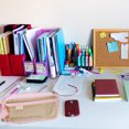 thumbnail image 4 of Clear TPU、Canvas Zipper Pencil Bag Exam Pen Pencil Pouch Case Make up Cosmetic Bag - pink, 4 of 5