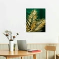 thumbnail image 2 of Shiartex Green and Gold Wall Decor - Emerald Green Bathroom Decor Gold Tropic Plant Canvas Wall Art Green Vintage Room Decor Pictures Gold Bedroom Wall Decorations for Living Room 16x20 in/12x16 in, 2 of 4