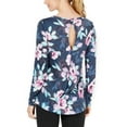 thumbnail image 2 of Ideology Blouse Imprimée à Trou de Serrure pour Femmes, Pasific Teal, Large, 2 of 2