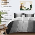thumbnail image 3 of 3 Piece Black Gray Ombre Duvet Cover Set Queen Size, Microfiber Comforter/Quilt Cover with Corner Ties and 2 Pillowcases, Vintage Country Wooden All Season Soft Bedding with Zipper Closure, 3 of 8