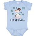 thumbnail image 3 of Inktastic Let It Snow Cute Snowman in Hat and Scarf Boys or Girls Baby Bodysuit, 3 of 5