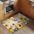 thumbnail image 3 of Summer Sunflower Bee 2x3 Area Rugs for Living Room, Yellow Floral Plants Wood Grain Rustic Non Slip Floor Mat Washable Low-Profile Indoor Carpet for Bedroom, Dining Room, Bathroom, 3 of 9