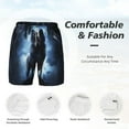 thumbnail image 5 of Gaeub Night Scene of Wolves Mens Swim Trunks Stretch Beach Shorts Quick Dry for Men Swim Shorts Swimwear with Pockets- 3X-Large, 5 of 9