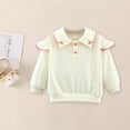 thumbnail image 5 of Diufon Spring Undershirt for Toddler Girls Long Sleeve Thin Pullover Top Solid Color Crew Neck Baby Girl Top (24-30 Months, White), 5 of 6