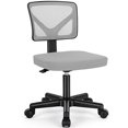 thumbnail image 2 of Armless Small Home Office Desk Chair, Ergonomic Low Back Computer Chair, Adjustable Rolling Swivel Task Chair with Lumbar Support for Small Space, 1 Pack, Grey, 2 of 4