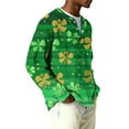 thumbnail image 4 of Men's Button-Down Collar Long-Sleeve Ribbed Knit Pullover Green 2XL, 4 of 6