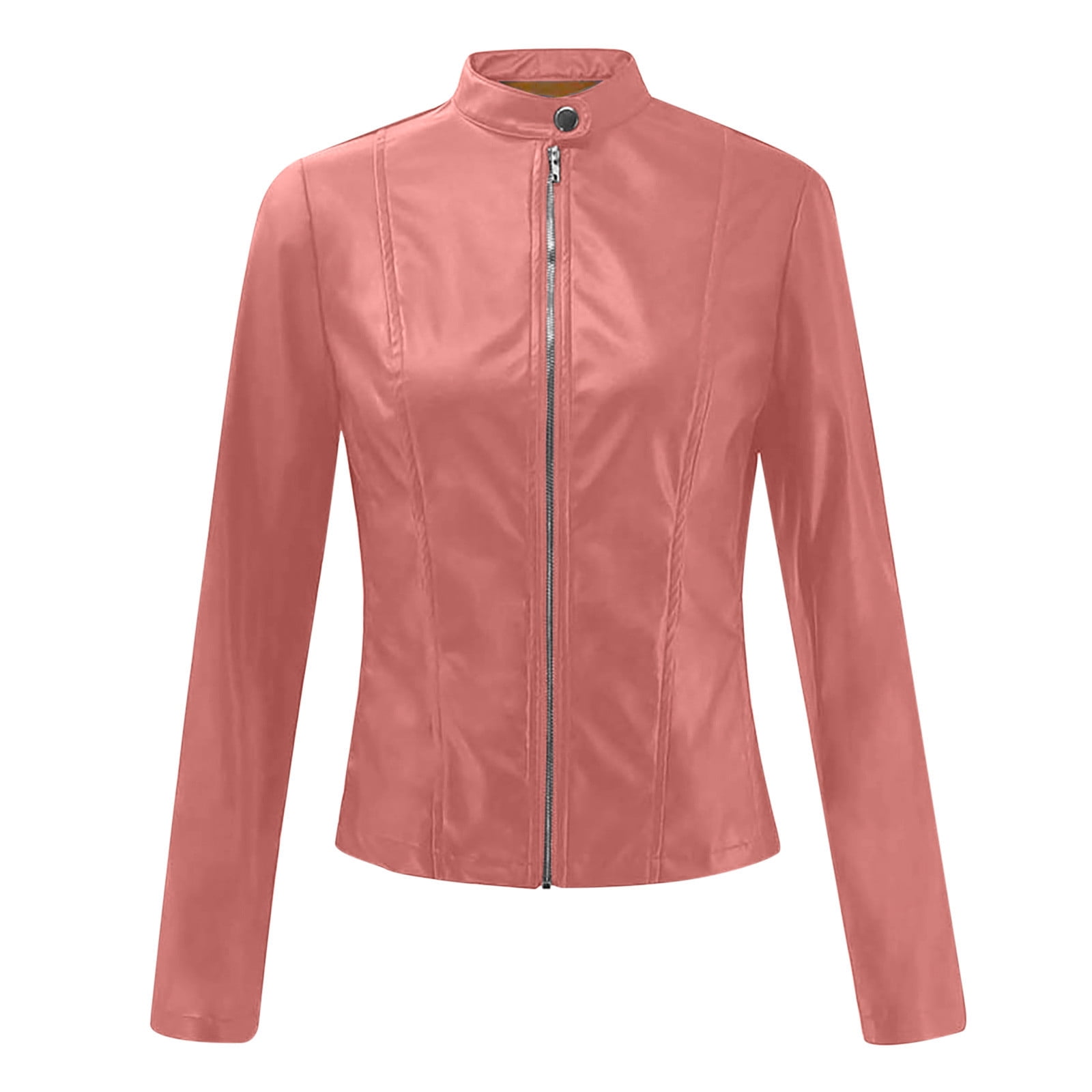 Wiyuqeen Women's Faux Leather Jackets Fitted Full Zipper PU