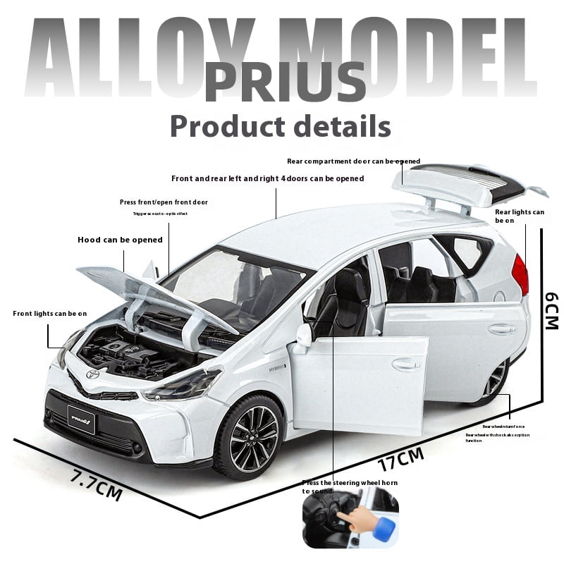 1:32 TOYOTA PRIUS Alloy Car Toy Diecast Metal Model Sound & Light Toy Computer Desktop Decorative Ornaments Children Toys Gifts