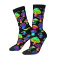 thumbnail image 1 of Fotbe Bright Mushrooms Calcetas Largas con Estampado para Hombre y Mujer – Calcetas de Compresión Transpirables y Elásticas, Viajar y Uso Diario Talla 5-11, 1 of 6
