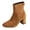 Brown, variant on Blue Womens Fashion Casual Winter Comfortable Plus Size Short Boots Solid Color Toe Back Zipper Heel Mid Heel Ankle Boots Size 36 Eu 36 Uk 35 Us 5.5 Foot Length 23Cm 9.06In