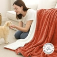 thumbnail image 7 of IR Imperial Rooms Sherpa Bed Blanket Soft Thick & Warm Fluffy Plush Winter Fleece Reversible Lightweight Throw (50x60) Rust, 7 of 7