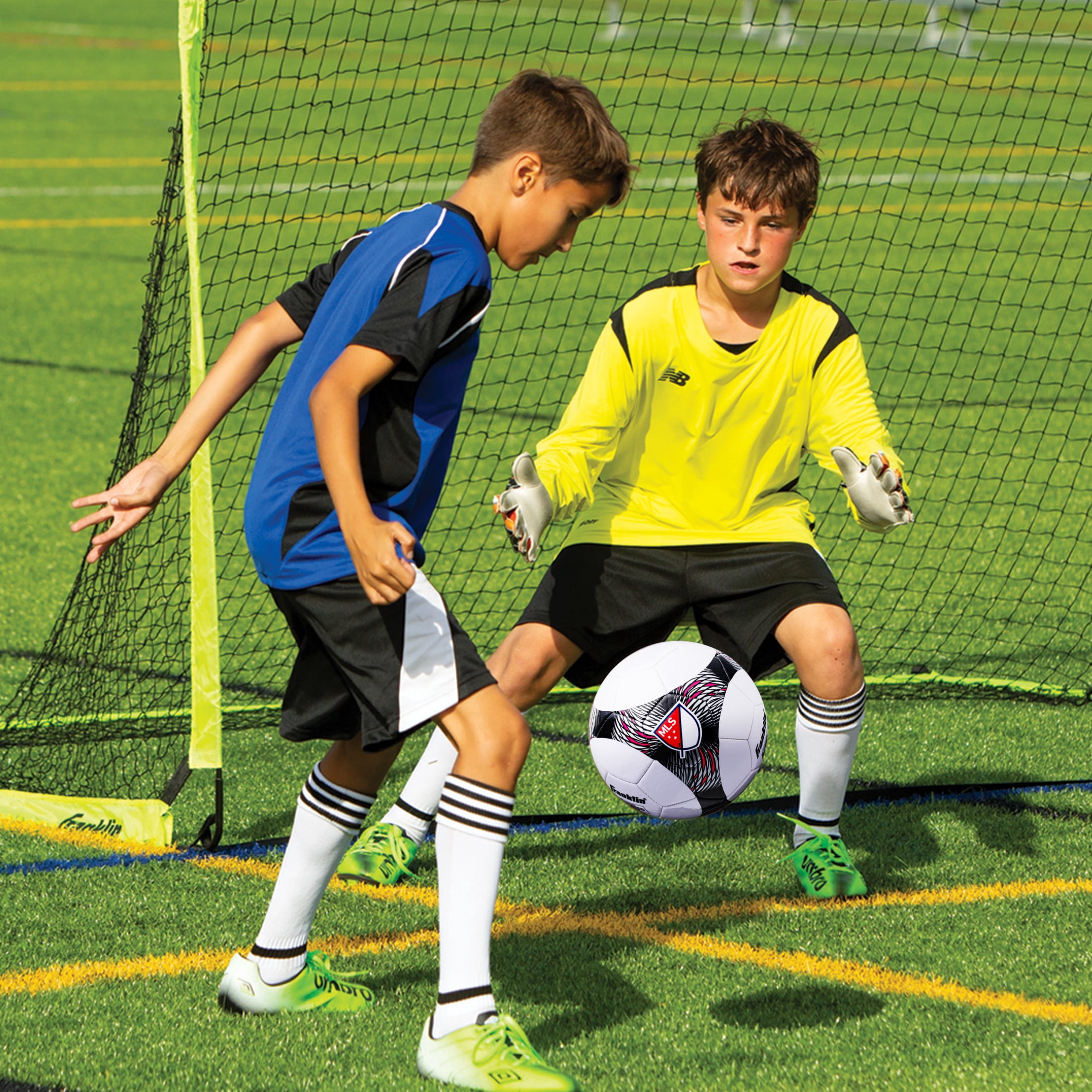 Franklin Sports MLS Pro Vent Kids Soccer Ball - Size 4 Youth Soccer Ball - Soft Cover - Great for Kids and Toddlers - Air Pump Included