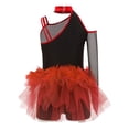 thumbnail image 1 of Moggemol Justaucorps en Tulle à Plumes pour Filles, Combinaison de Danse Jazz Latine, Paillettes, Salsa, Rumba, Scène Rouge 16, 1 of 7