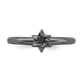thumbnail image 4 of 925 Sterling Silver Stackable Black-plated Star of David Lucky Jewish Ring Eternity Band Size 8, 4 of 6