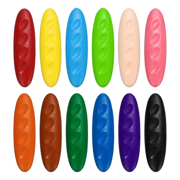 Uxcell Washable Crayons, 12Pcs Easy to Grip Peanut Shape Crayon, 12 Colors