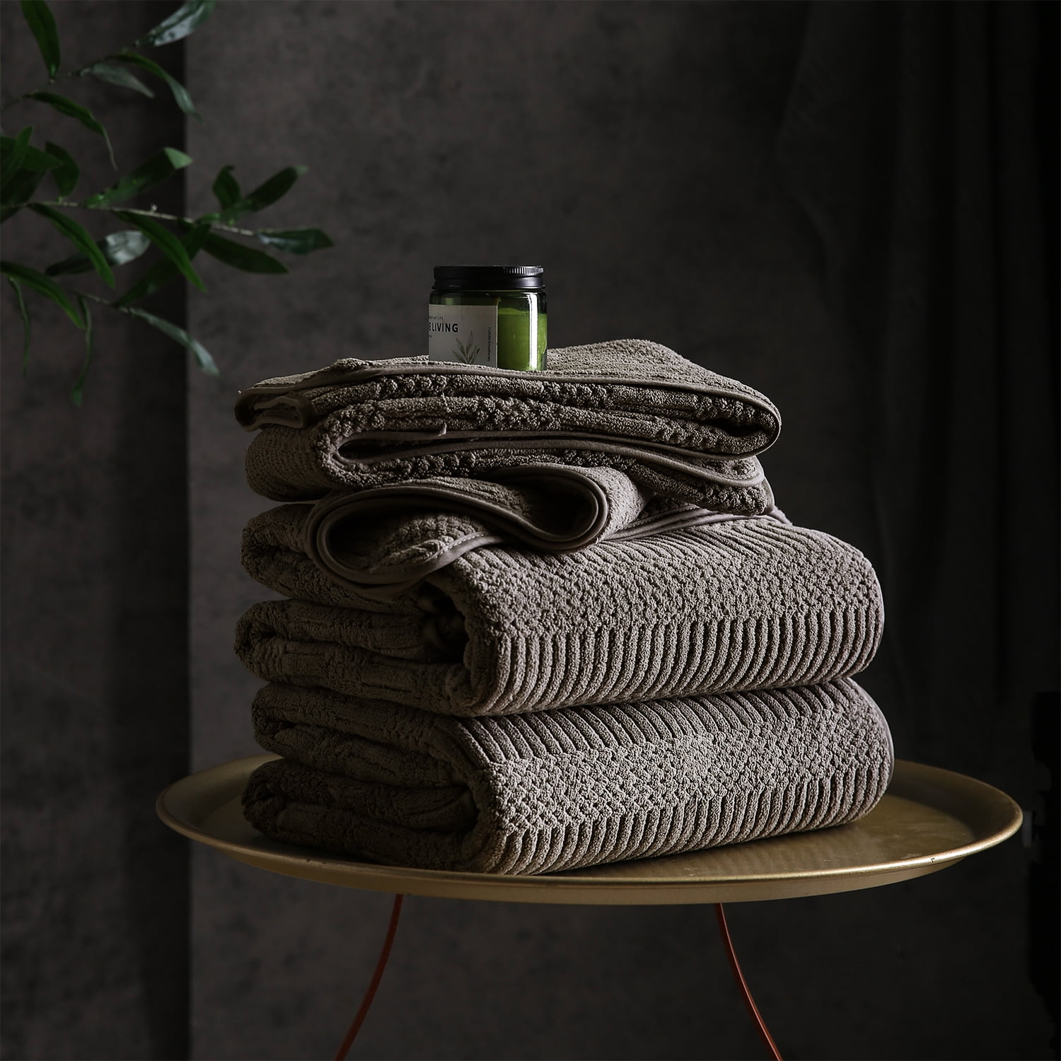 Jessy Home 12 Pack Dark Brown Hand Towel Set 16"x31" Soft Highly Absorbent Quick Dry Bathroom Towels 600 GSM Microfiber Plush Towels