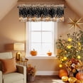 thumbnail image 2 of Kitchen Valances for Window, Autumn Pumpkin Floral Leaves Light Filtering Rod Pocket Valance Curtain, Pastoral Rose on Black Short Curtains Window Topper for Bedroom Bathroom Living Room 54x18in, 2 of 6