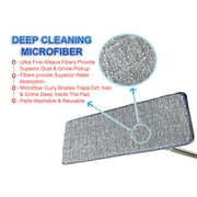 Magic Self Cleaning Flat Floor Mop Bucket System - Automatic Squeeze In n Out Drying Wringer - 2 Microfiber Reusable Washable Pads Included