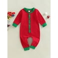 thumbnail image 3 of BABAMOON Infant Baby Boys Christmas Romper Long Sleeve Button Down Jumpsuit Bodysuit Fall Clothes, 3 of 9