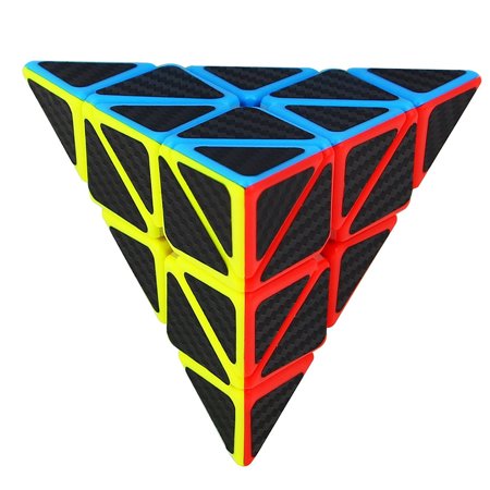 Pyramid Speed Cube Carbon Fiber Sticker Twisty Puzzle for 2019 hotsales