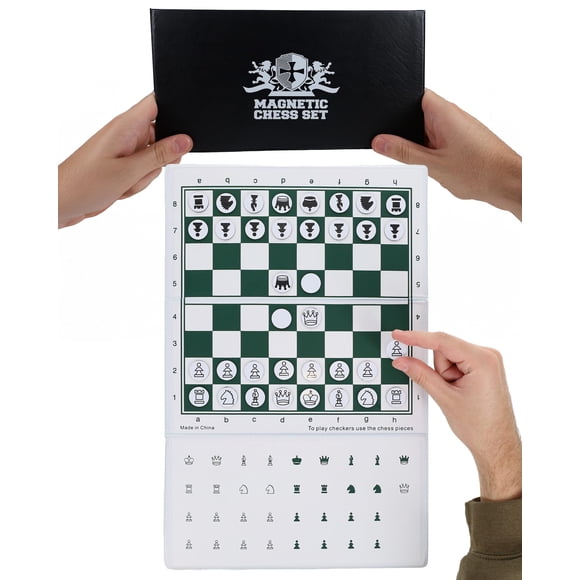 Set de ajedrez WE Games Mini Magnetic Travel de 25 cm con piezas de vinilo