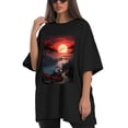 thumbnail image 4 of Plus Size Shirt for Women Oversized Black Tops for Women Short Sleeves Shirt for Women T Shirt Crewneck Shirt for Women M, 4 of 5