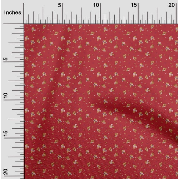 oneOone Viscose Chiffon Fabric Leaves & Floral Artistic Print Fabric By The Yard 42 Inch Wide