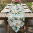 thumbnail image 6 of Botanical Floral Table Runner Linen Burlap Table Runner 90 Inches Long Pastoral Magnolia Flowers Leaves Plant Dresser Scarves for Kitchen Island Coffee Dining Party Wedding Holiday Decor 13"x90", 6 of 8