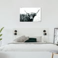 thumbnail image 2 of Wynwood Studio Canvas Highland Cow Black and White Animals Farm Animals Wall Art Canvas Print White 36x24, 2 of 3