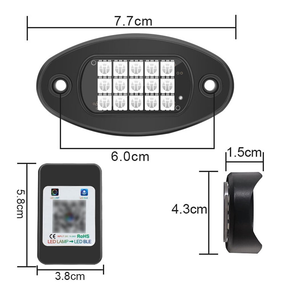 LED Rock Lights 4 Pods Underglow Light with App Control Waterproof Car Neon Lights Kit for Car Truck ATV UTV SUV Offroad Boat