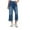 Blue, variant on Clearance! Delayuji Fleece Lined Jeans Women Womens Baggy Jeans Wide Leg Trendy Casual Mid Cuffed Hem Denim Pants with Pockets L Blue