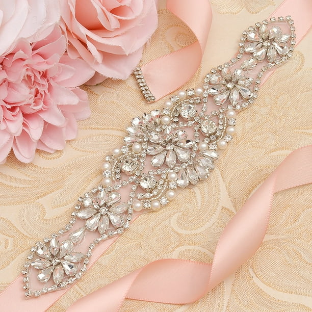 Cinturón De Novia Con Diamantes De Imitación Y Perlas - Ajustable, Brillante, Para Vestidos De Fiesta Y Bodas