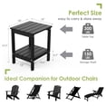 thumbnail image 3 of Adirondack Side Table - 14x13 Inch HDPE Outdoor End Table with Storage - Black All Weather Patio Furniture, 3 of 8