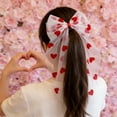 thumbnail image 4 of Fufafayo under $5 Hair Clip, Hair Clip, Lace Heart and Bow Hair Accessory for Valentine's Day, Double Bow Clip with Ribbon for Girls, Party Hair Clip for Special Occasions and Daily Wear, 4 of 6