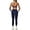 Dark Blue_with Pocket, variant on PISONIC Two Piece Workout Sets For Women Sport Bra Matching High Waist Scrunch Butt Leggings Gym Yoga Active Wear Outfits