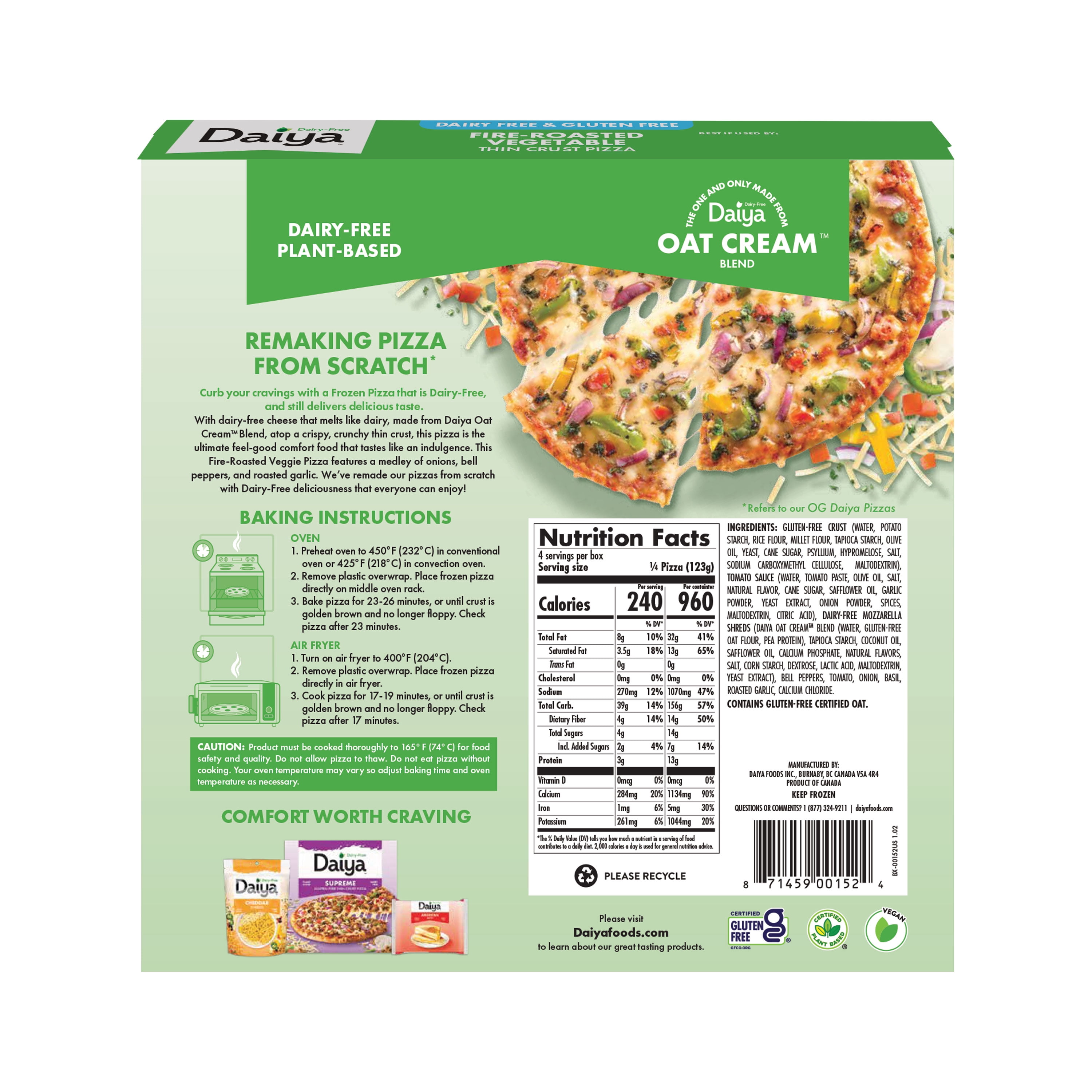 Daiya Fire-Roasted Vegetable Pizza 17.4 oz Frozen - Walmart.com