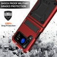 thumbnail image 6 of Dteck Samsung Galaxy Flip4 Case, Galaxy Z Flip3 5G Case with Stand, Metal Bumper Silicone Case Hybrid Military Shockproof Heavy Duty Rugged case for Samsung Z Flip3/Flip4, Red, 6 of 8