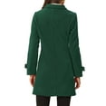 thumbnail image 3 of Abrigo de invierno para mujer con cuello Peter Pan, trench y abrigo tipo guisante 2XL verde oscuro, 3 of 6