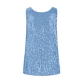 thumbnail image 5 of Yigetop Sequin Tank Tops for Women, Womens Summer Fashion Sequin Tops Neck Sequin Sleeveless Tanks Tops Blouses Sparkly Tops for Women Light Blue M, 5 of 6