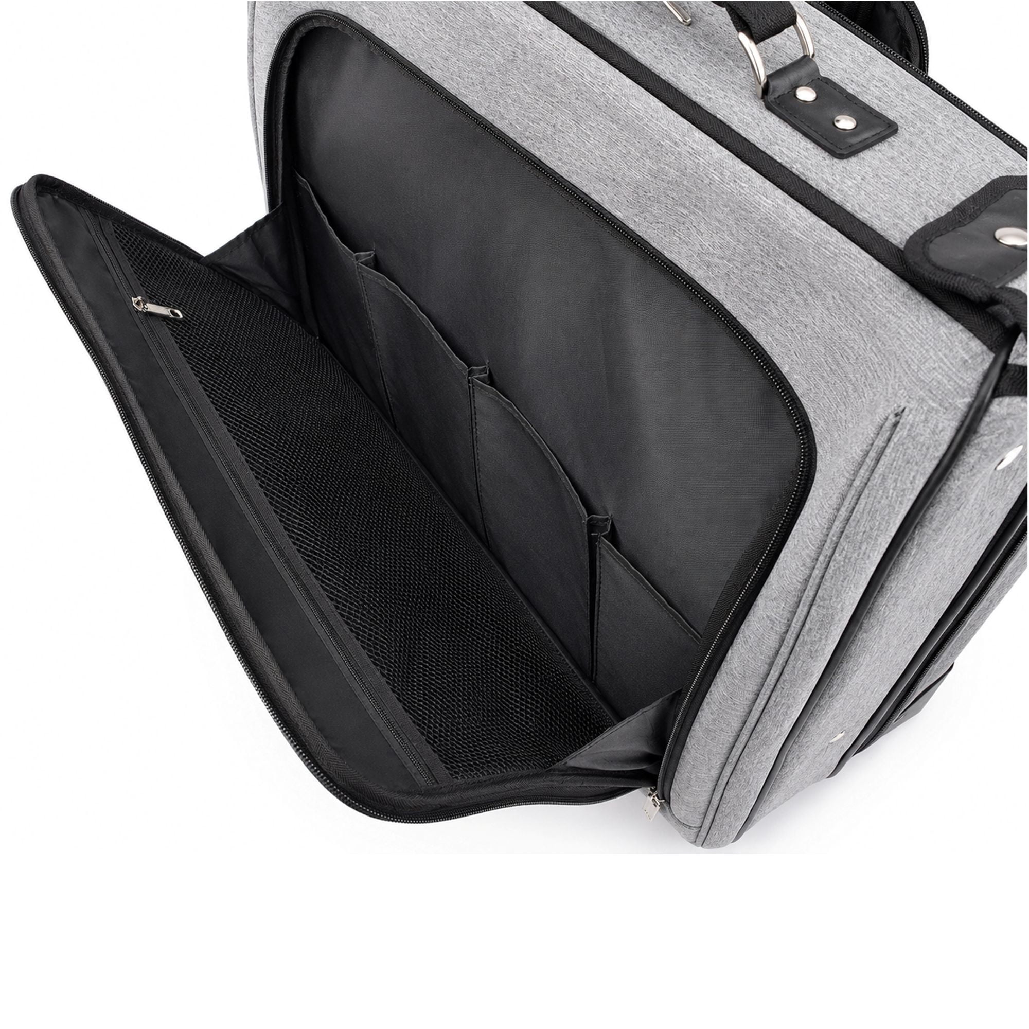 Geoffrey Beene Suit & Dress Carrier, Wrinkle-Free Hanging Clothes Rolling Garment Bag With Inline Skate Wheels and Shoulder Strap, 22” Folded
