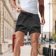 thumbnail image 1 of Pantalones cortos deportivos, ropa de playa, pantalones cortos de entrenamiento para baloncesto, jogging, entrenamiento, fútbol. negro 3XL, 1 of 10